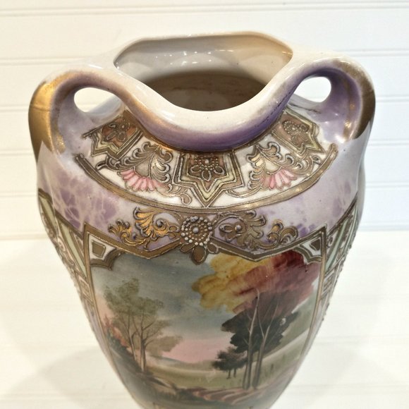 Antique Art Deco Nippon Gilt Porcelain Vase - Picture 2 of 7